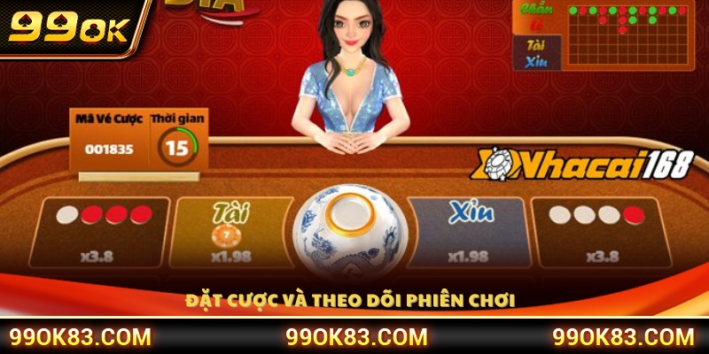 Chọn cửa cược, xác nhận mức cược và theo dõi kết quả